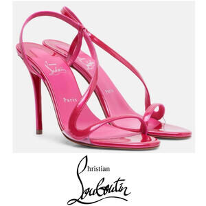 LIKE NEW🌟CHRISTIAN LOUBOUTIN Rosa Z 100 Patent Leather Sandals Stiletto Pumps